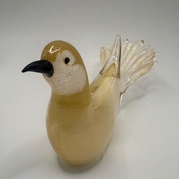 Formia Murano Hand Blown Gold Aventurine Bird Italian Art Glass - Picture 4 of 6